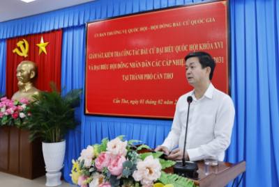 Bí thư Thành ủy Cần Thơ Lê Quang Tùng phát biểu. Ảnh: Doãn Tấn – TTXVN