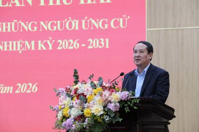 Đồng chí Mai Văn Tuất, Phó Bí thư Tỉnh ủy, Chủ tịch Ủy ban MTTQ Việt Nam tỉnh Ninh Bình, phát biểu. Ảnh: Hải Yến - TTXVN