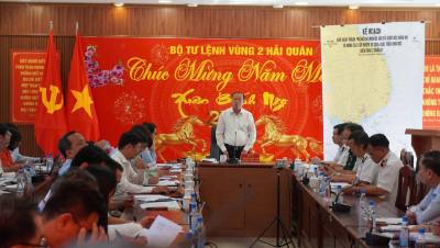 Ông Nguyễn Văn Thọ, Ủy viên Ban Thường vụ Thành ủy, Phó Chủ tịch Thường trực Hội đồng nhân dân Thành phố, Phó Chủ tịch Thường trực Ủy ban bầu cử Thành phố Hồ Chí Minh phát biểu tại buổi làm việc. Ảnh: Huỳnh Sơn-TTXVN