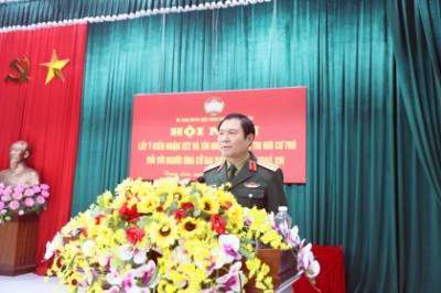 Đại tướng Nguyễn Tân Cương phát biểu tại Hội nghị. Ảnh: Đại Nghĩa - TTXVN