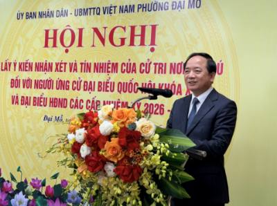 Đồng chí Trịnh Văn Quyết, Ủy viên Bộ Chính trị, Bí thư Trung ương Đảng, Trưởng Ban Tuyên giáo và Dân vận Trung ương phát biểu. Ảnh: Đỗ Bình - TTXVN 