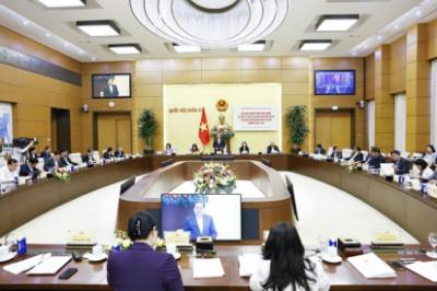 Chủ tịch Quốc hội Trần Thanh Mẫn, Chủ tịch Hội đồng bầu cử Quốc gia phát biểu. Ảnh: Doãn Tấn - TTXVN