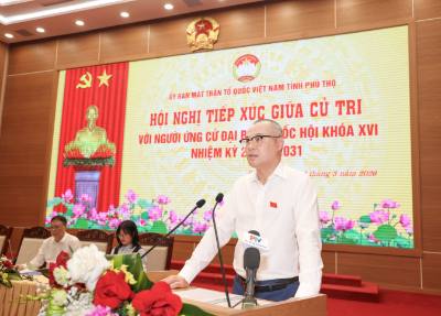 Ông Phạm Đại Dương, Bí thư Tỉnh ủy Phú Thọ phát biểu tại hội nghị. Ảnh: Nguyễn Thảo - TTXVN