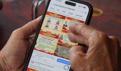 Trang thông tin xã Tháp Mười trên Facebook có nhiều nội dung tuyên truyền về bầu cử, rất thuận tiện cho người dân tìm hiểu và theo dõi. Ảnh: Nhựt An - TTXVN