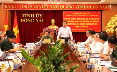 Ông Vũ Hồng Văn, Bí thư Tỉnh ủy Đồng Nai, phát biểu tại buổi làm việc với Đoàn kiểm tra. Ảnh: Công Phong TTXVN