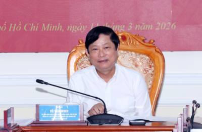 Ông Võ Văn Minh, Ủy viên Trung ương Đảng, Phó Bí thư Thành ủy, Chủ tịch HĐND Thành phố, Chủ tịch Ủy ban Bầu cử đại biểu Quốc hội khóa XVI và đại biểu HĐND Thành phố Hồ Chí Minh nhiệm kỳ 2026-2031. Ảnh: Xuân Khu-TTXVN