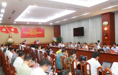 Buổi họp báo thông tin tình hình chuẩn bị cuộc bầu cử đại biểu Quốc hội khóa XVI và đại biểu HĐND các cấp nhiệm kỳ 2026 - 2031 tại tỉnh Cà Mau. Ảnh: Huỳnh Anh - TTXVN