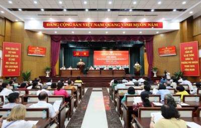 Quang cảnh Hội nghị tiếp xúc cử tri phương Phú Nhuận với người ứng cử đại biểu Quốc hội khóa XVI tại phường Phú Nhuận. Ảnh: Xuân Khu-TTXVN