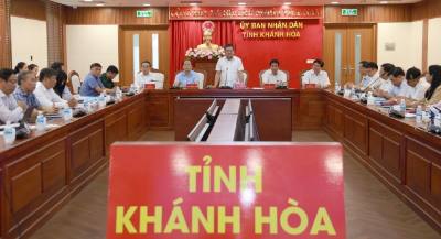 Ủy ban Bầu cử tỉnh Khánh Hòa họp nghe báo cáo nhanh kết quả bầu cử. Ảnh: Xuân Triệu - TTXVN