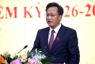 Ủy viên Trung ương Đảng, Bí thư Tỉnh ủy, Trưởng ban Chỉ đạo bầu cử tỉnh Hưng Yên Nguyễn Hữu Nghĩa phát biểu tại hội nghị. Ảnh: Nguyễn Công Hải – TTXVN
