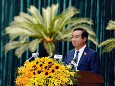 Ổng Nguyễn Văn Được, Ủy viên Trung ương Đảng, Phó Bí thư Thành ủy, Chủ tịch UBND Thành phố khóa X được bầu giữ chức Chủ tịch UBND Thành phố Hồ Chí Minh khóa XI, nhiệm kỳ 2026-2031. Ảnh: Xuân Khu-TTXVN