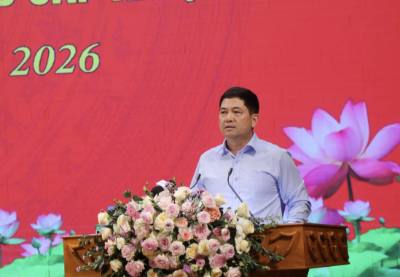 Bí thư Tỉnh ủy Bắc Ninh Nguyễn Hồng Thái phát biểu tại Hội nghị. Ảnh: Thái Hùng- TTXVN